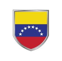 vlag van venezuela met metalen schildframe vector