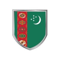 vlag van Turkmenistan met metalen schildframe vector