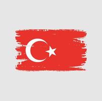 vlag van turkije met penseelstijl vector