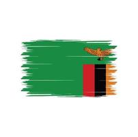 Zambia vlag vector met aquarel penseelstijl