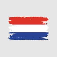 vlag van nederland met penseelstijl vector