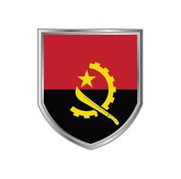 vlag van angola met metalen schildframe vector