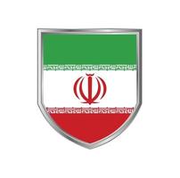 vlag van iran. met metalen schildframe vector