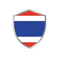 vlag van thailand met zilveren frame vector