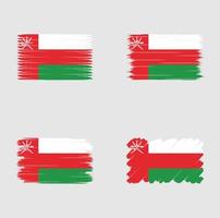 collectie vlag van oman vector