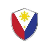 vlag van filippijnen met zilveren frame vector