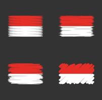 collectie vlag van indonesië of monaco vector