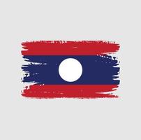 vlag van laos met penseelstijl vector