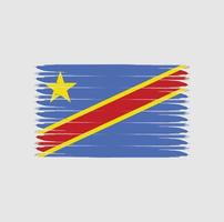 vlag van republiek congo met grunge-stijl vector