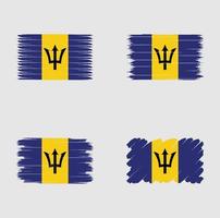 collectie vlag van barbados vector