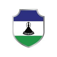 vlag van lesotho met metalen schildframe vector