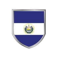 vlag van el salvador met metalen schildframe vector