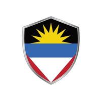 vlag van antigua en barbuda met zilveren frame vector