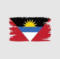 vlag van antigua en barbuda met penseelstijl vector