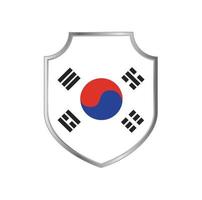 vlag van Zuid-Korea met metalen schildframe vector