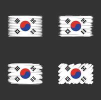 collectie vlag van zuid-korea vector