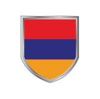 vlag van armenië met metalen schildframe vector