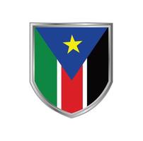 vlag van Zuid-Soedan met metalen schildframe vector