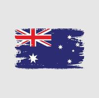 vlag van Australië met penseelstijl vector