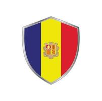 vlag van andorra met zilveren frame vector