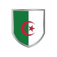 vlag van algerije met metalen schildframe vector