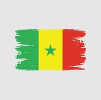 vlag van senegal met penseelstijl vector