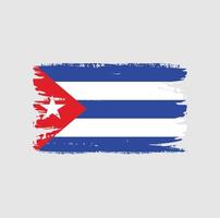 vlag van cuba met penseelstijl vector