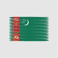 vlag van turkmenistan met grunge-stijl vector