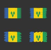 collectie vlag van sint vincent en de grenadines vector