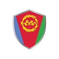 vlag van eritrea met zilveren frame vector