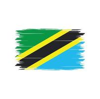 Tanzania vlag vector met aquarel penseelstijl