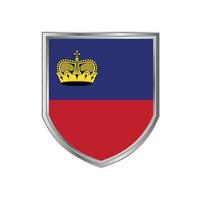 vlag van liechtenstein met metalen schildframe vector