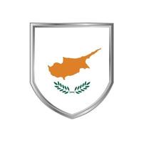 vlag van cyprus met metalen schildframe vector