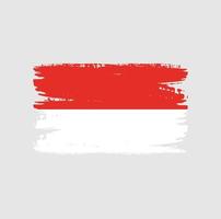 vlag van indonesië of monaco met penseelstijl vector