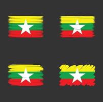 collectie vlag van myanmar vector