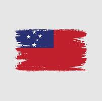 vlag van samoa met penseelstijl vector