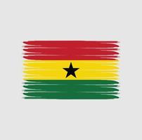 vlag van ghana met grunge-stijl vector