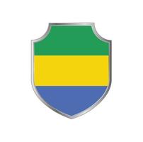 vlag van gabon met metalen schildframe vector