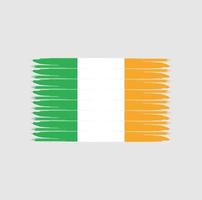 vlag van ierland met grunge-stijl vector