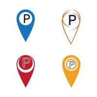 parkeerlocatie pin vector pictogram illustratie ontwerpsjabloon