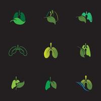 groene longen vector logo afbeelding ontwerpsjabloon, dit logo met blad.