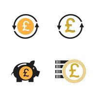 pond geld vector pictogram illustratie ontwerpsjabloon - vector