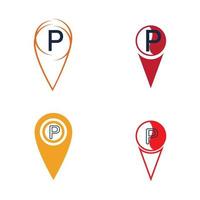 parkeerlocatie pin vector pictogram illustratie ontwerpsjabloon