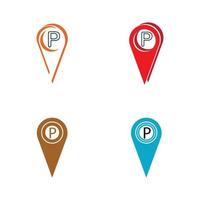 parkeerlocatie pin vector pictogram illustratie ontwerpsjabloon