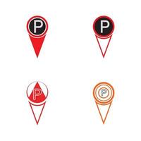 parkeerlocatie pin vector pictogram illustratie ontwerpsjabloon