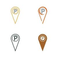 parkeerlocatie pin vector pictogram illustratie ontwerpsjabloon