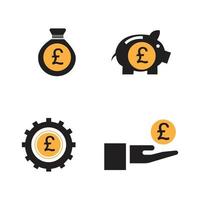 pond geld vector pictogram illustratie ontwerpsjabloon - vector