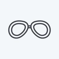 vintage bril pictogram in trendy lijnstijl geïsoleerd op zachte blauwe achtergrond vector