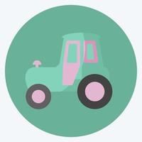 tractorpictogram in trendy vlakke stijl geïsoleerd op zachte blauwe achtergrond vector