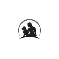 mens en hond logo of pictogram ontwerp vector